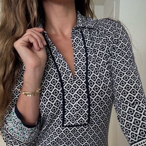 Chic Black and White Patterned Dress